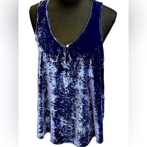 ANTHROPOLOGIE SURI VELVET SAPPHIRE BLUE TANK TOP